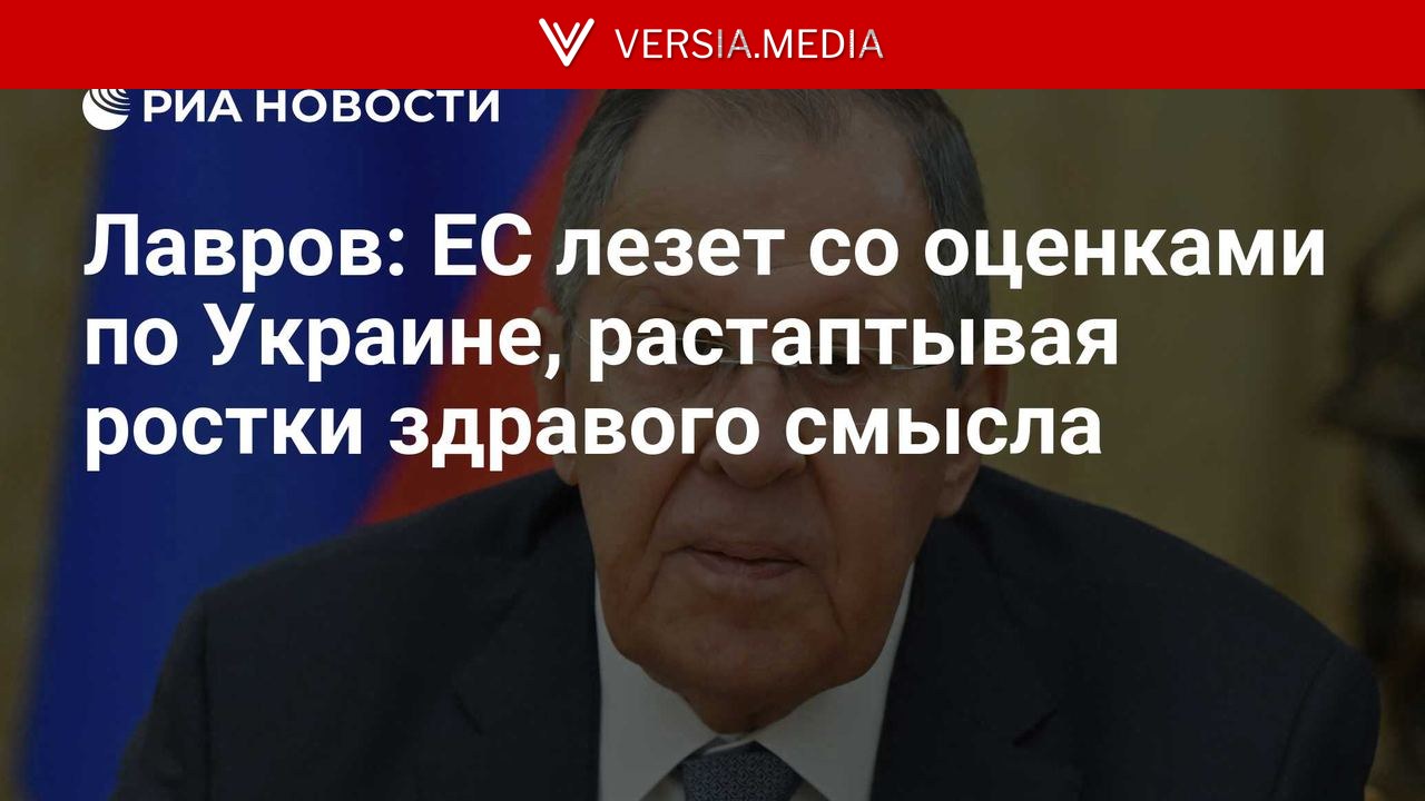 Лавров: ЕС лезет со оценками по Украине, растаптывая ростки здравого смысла