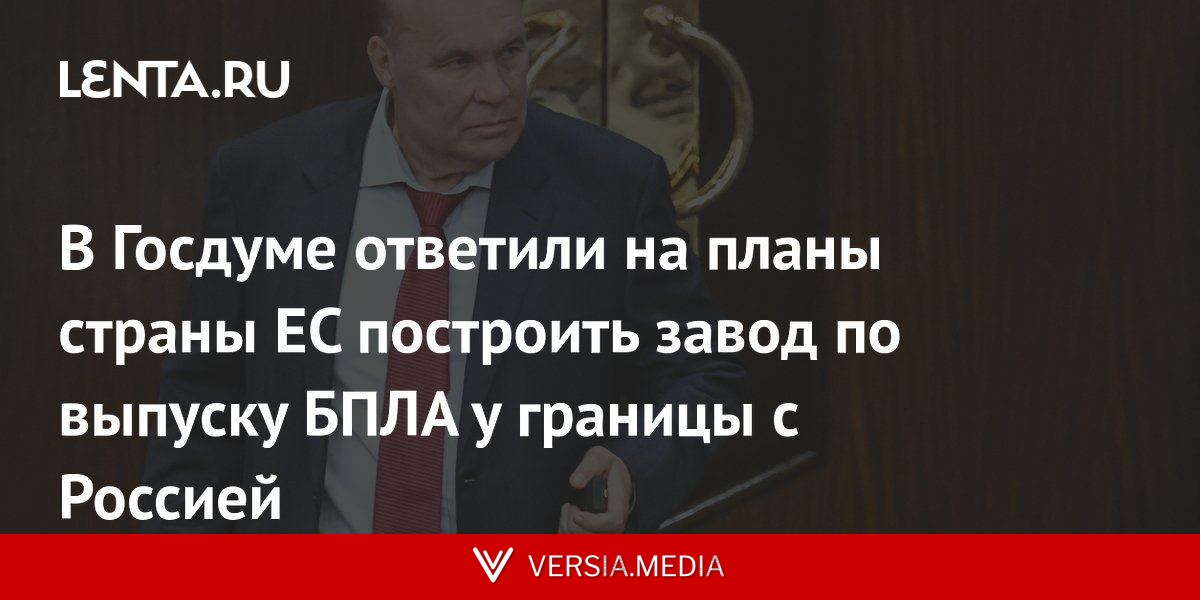 В Госдуме ответили на планы страны ЕС построить завод по выпуску БПЛА у границы с Россией