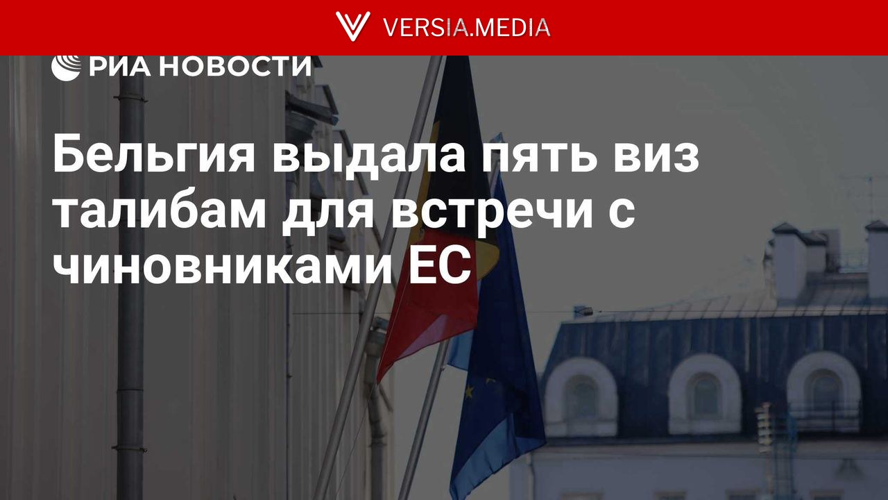 Бельгия выдала пять виз талибам для встречи с чиновниками ЕС