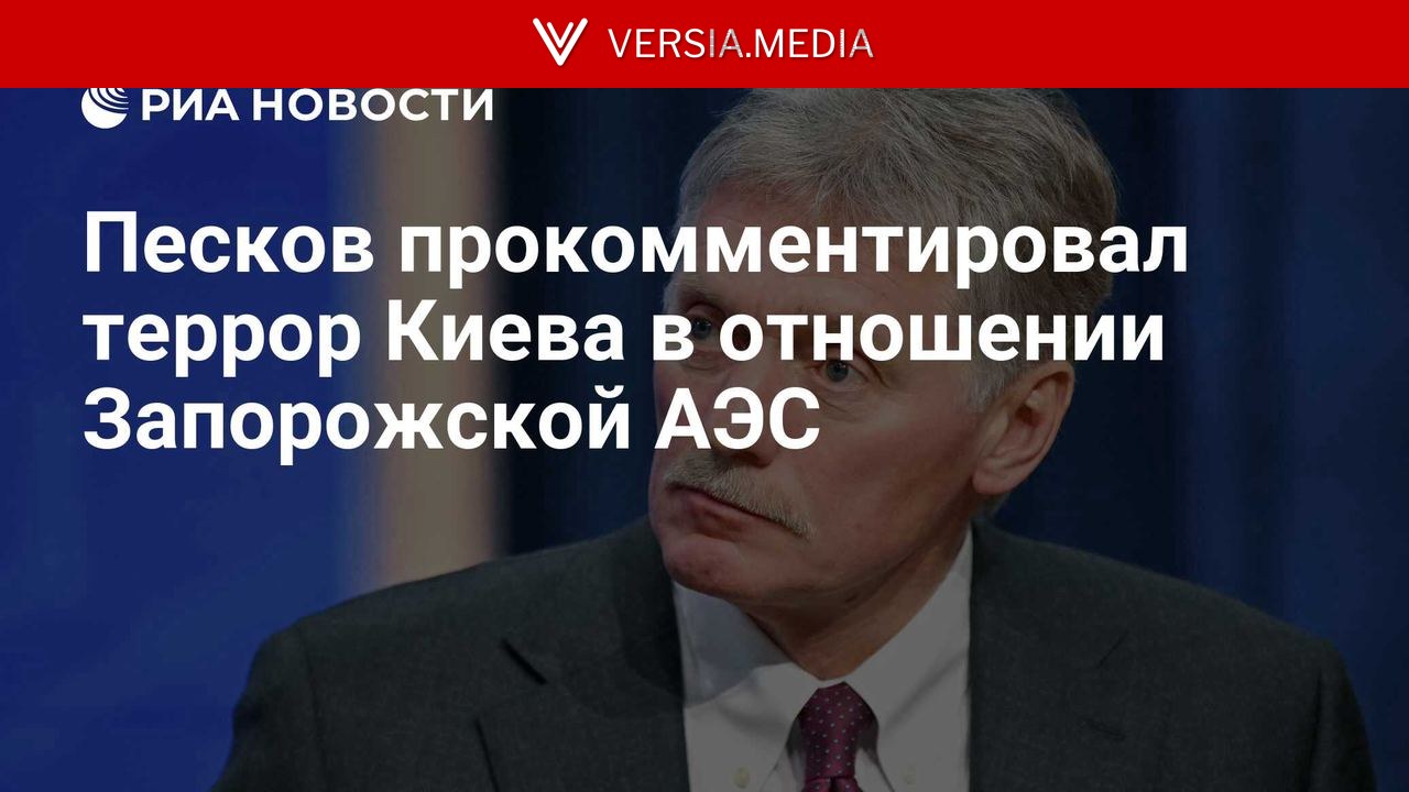 Песков прокомментировал террор Киева в отношении Запорожской АЭС