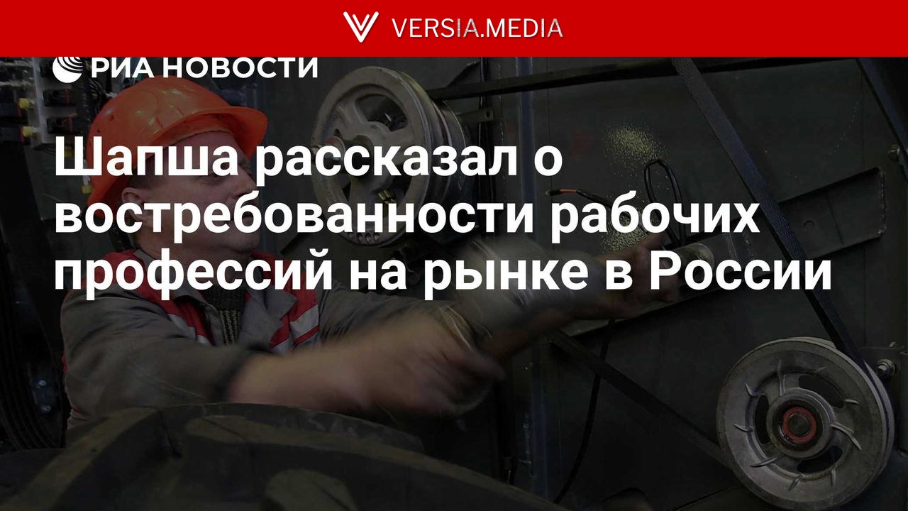 Шапша рассказал о востребованности рабочих профессий на рынке в России