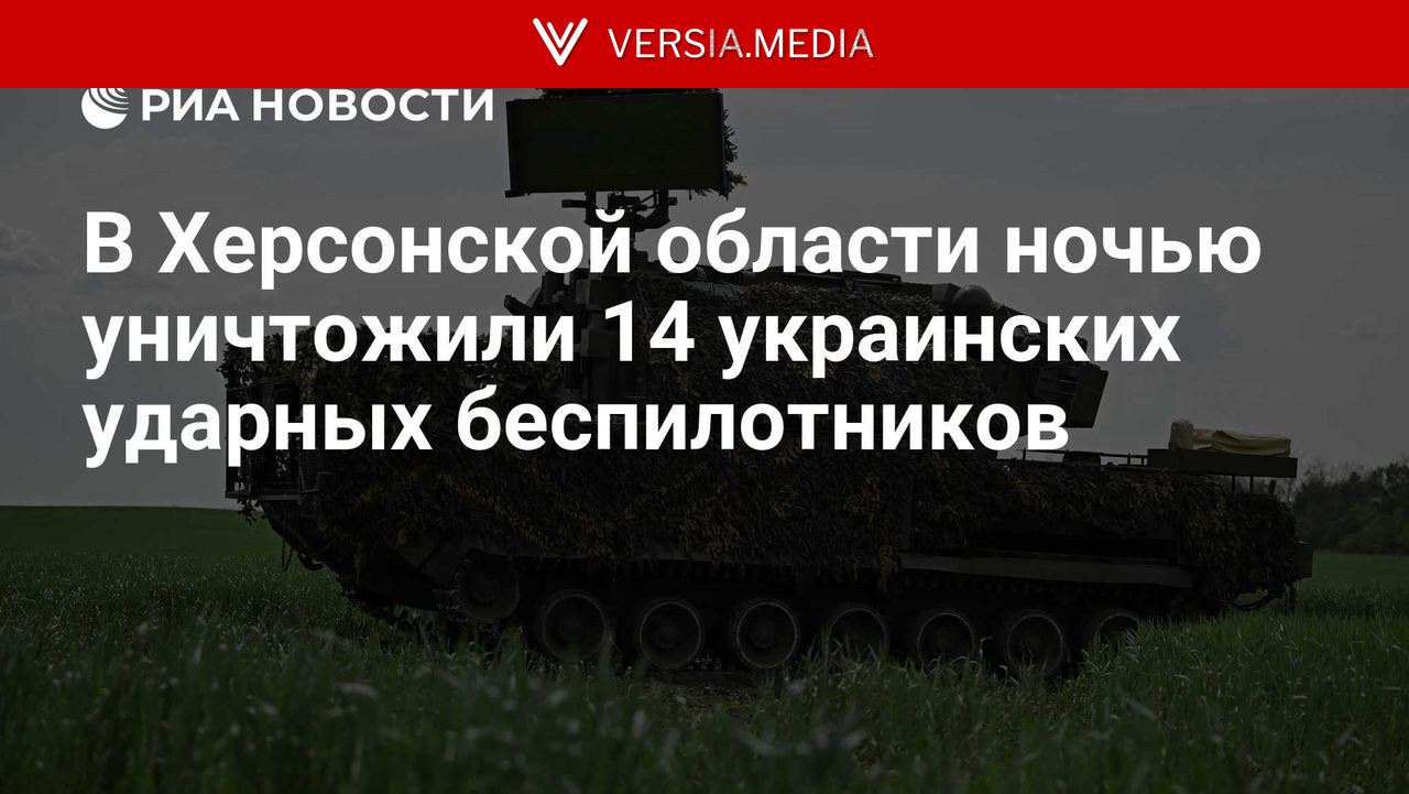 В Херсонской области ночью уничтожили 14 украинских ударных беспилотников