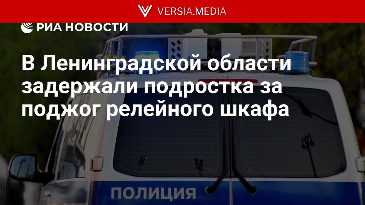 В Ленинградской области задержали подростка за поджог релейного шкафа