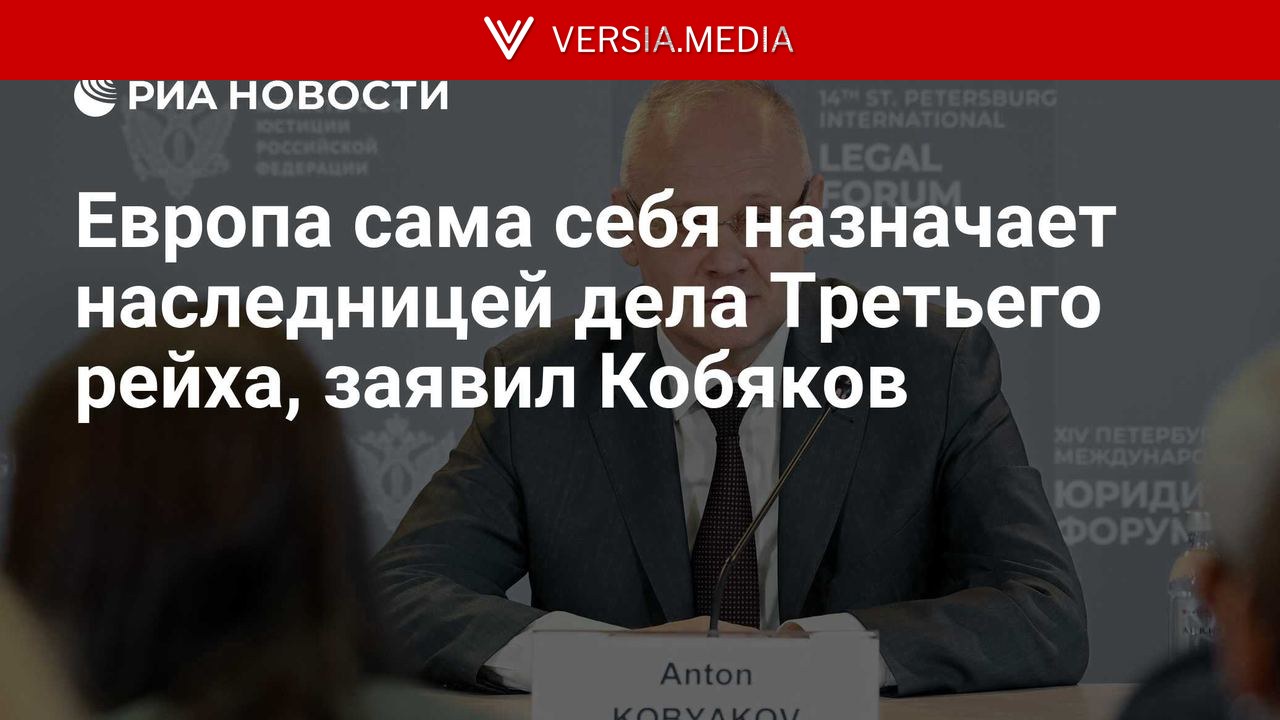 Европа сама себя назначает наследницей дела Третьего рейха, заявил Кобяков