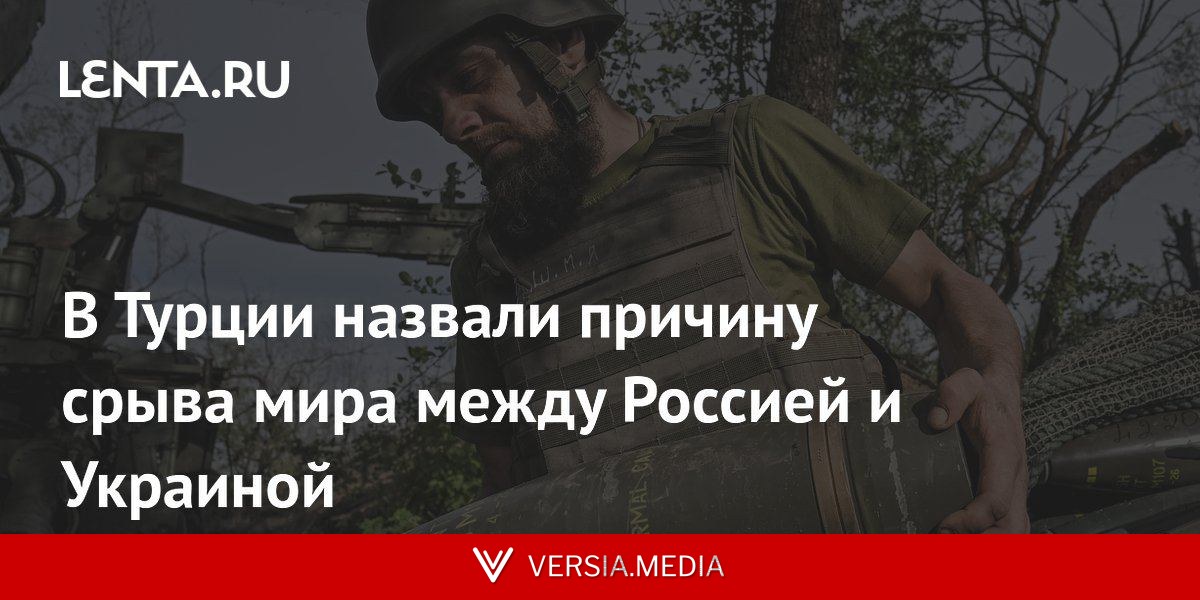 В Турции назвали причину срыва мира между Россией и Украиной