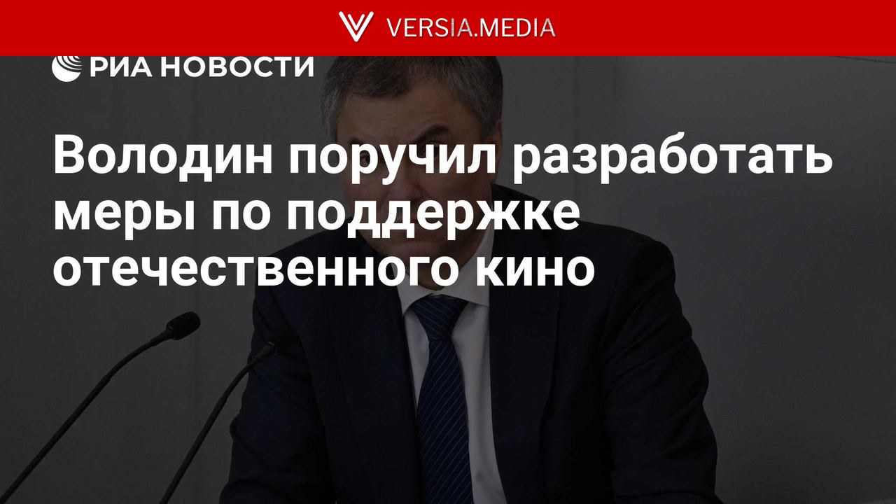 Володин поручил разработать меры по поддержке отечественного кино